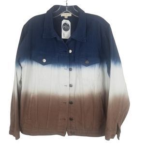 Promesa Bleached Color Block Denim Jacket NWT